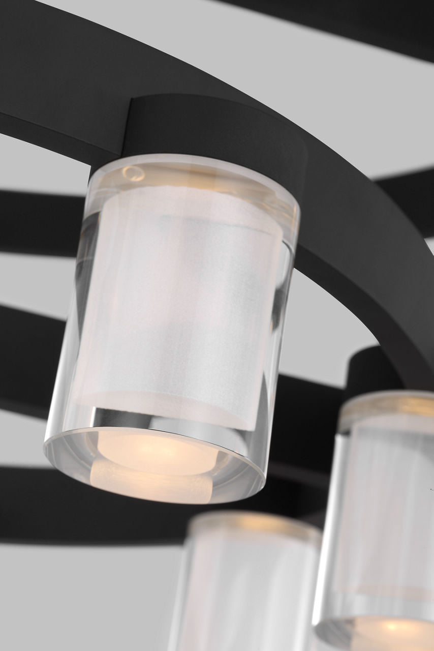 Esfera Two Tier Medium Chandelier Nightshade Black 2700K 90 CRI
