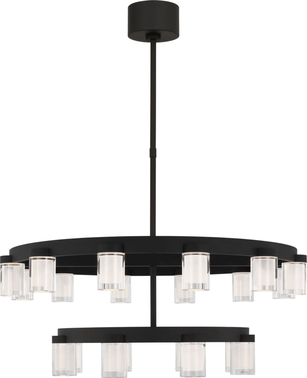 Esfera Two Tier Medium Chandelier Nightshade Black 2700K 90 CRI
