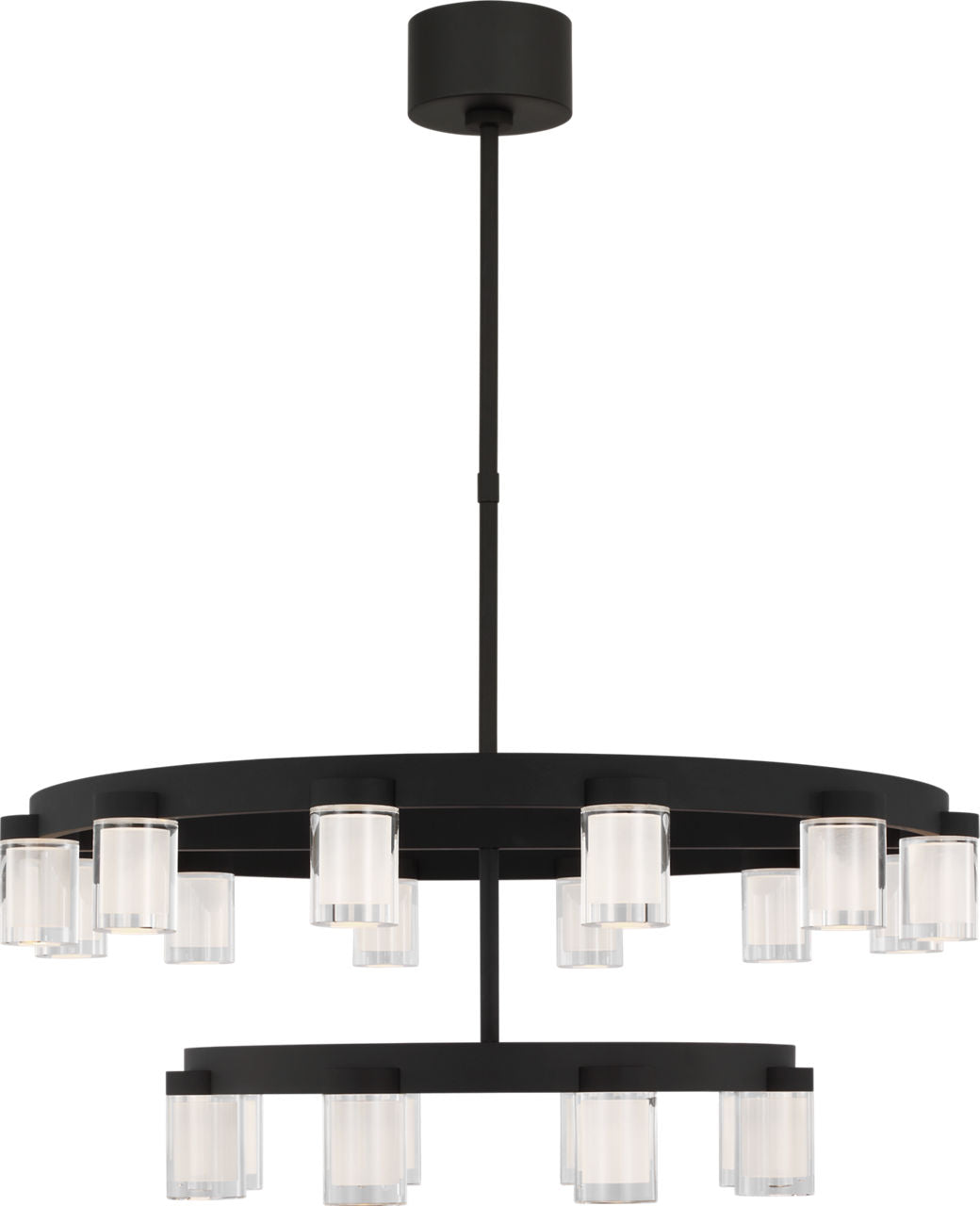 Esfera Two Tier Medium Chandelier Nightshade Black 2700K 90 CRI