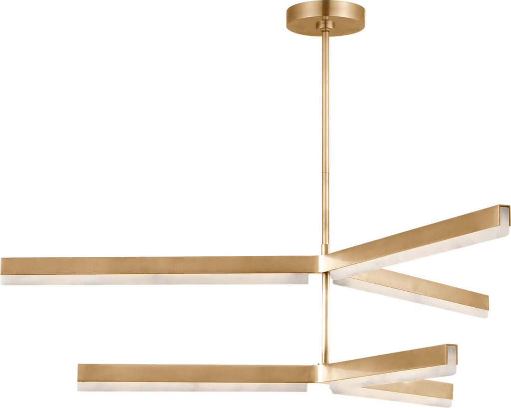 Linea 56 Two Tier Chandelier hand rubbed antique brass 2700K 90 CRI