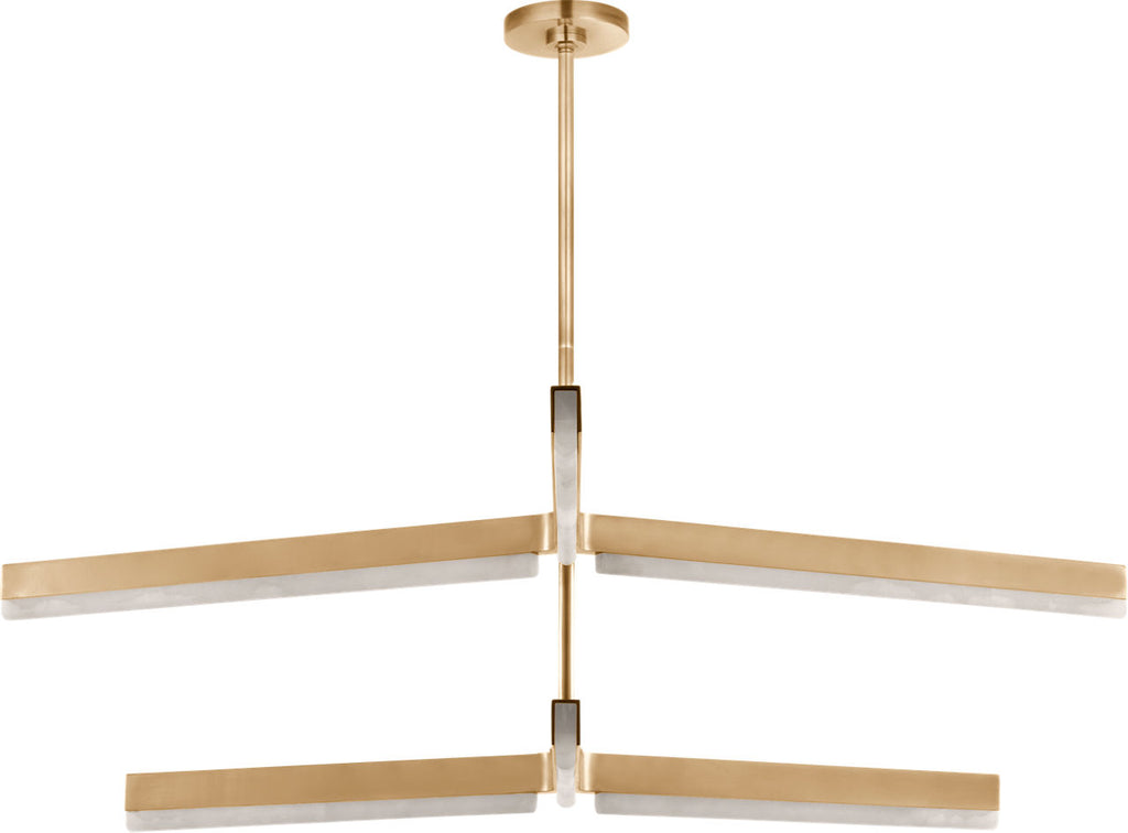 Linea 56 Two Tier Chandelier hand rubbed antique brass 2700K 90 CRI