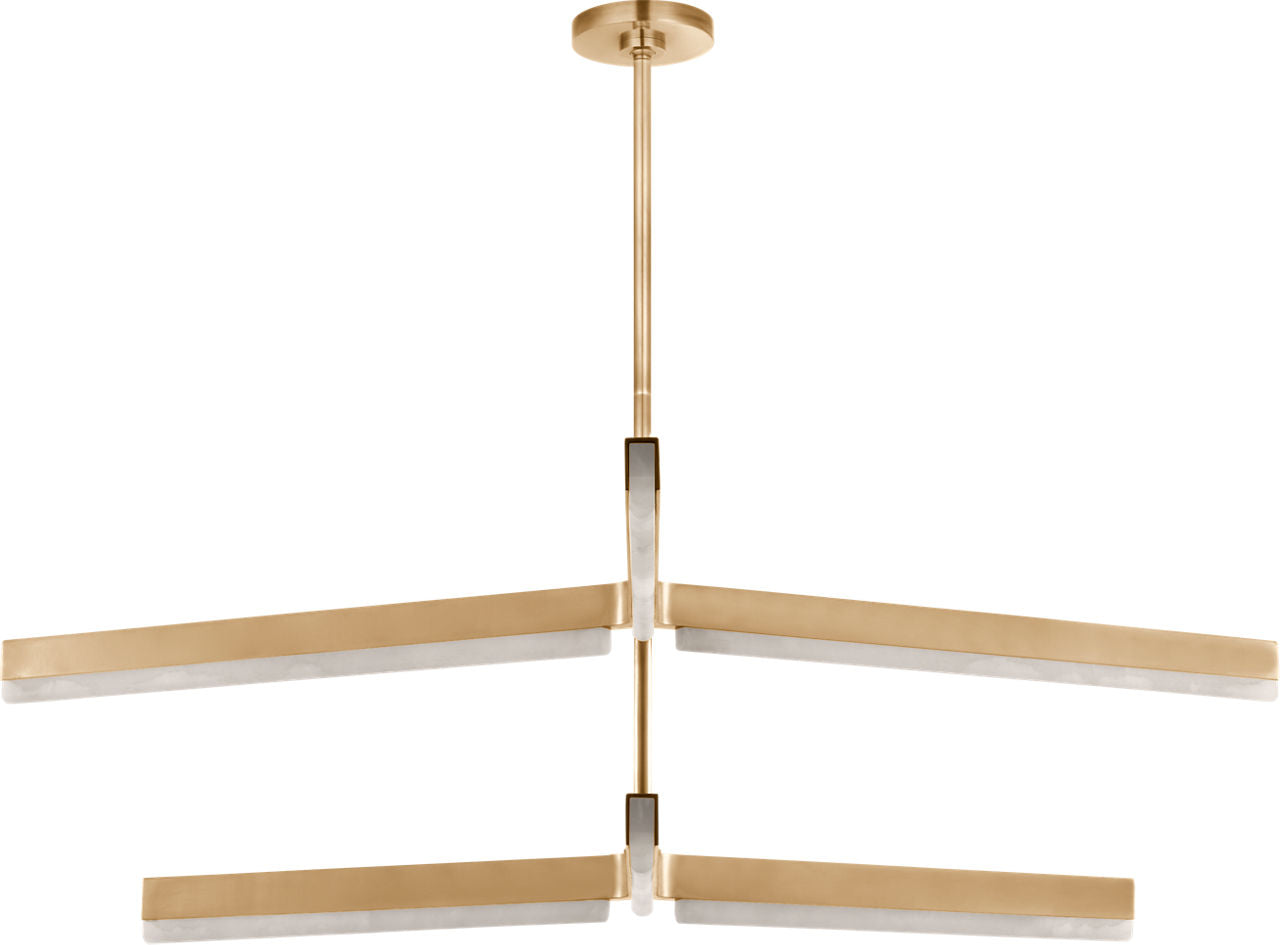 Linea 56 Two Tier Chandelier hand rubbed antique brass 2700K 90 CRI