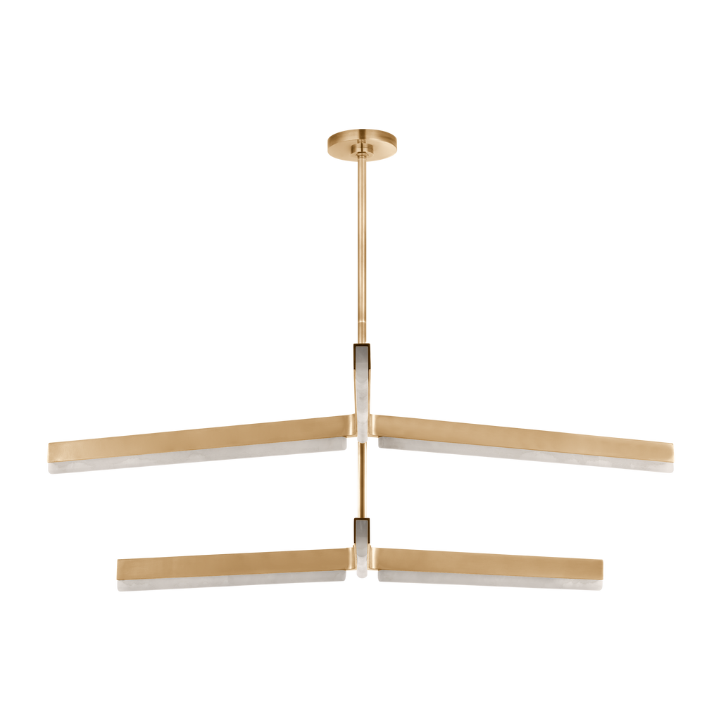 Linea 56 Two Tier Chandelier hand rubbed antique brass 2700K 90 CRI