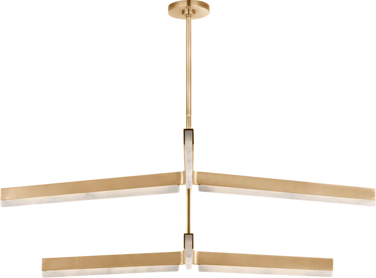 Linea 56 Two Tier Chandelier hand rubbed antique brass 2700K 90 CRI