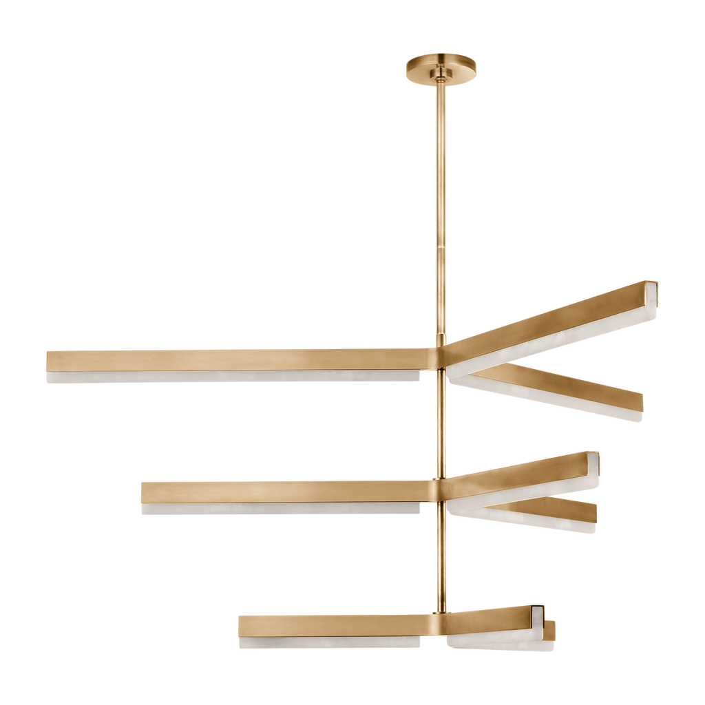 Linea 56 Three Tier Chandelier hand rubbed antique brass 2700K 90 CRI