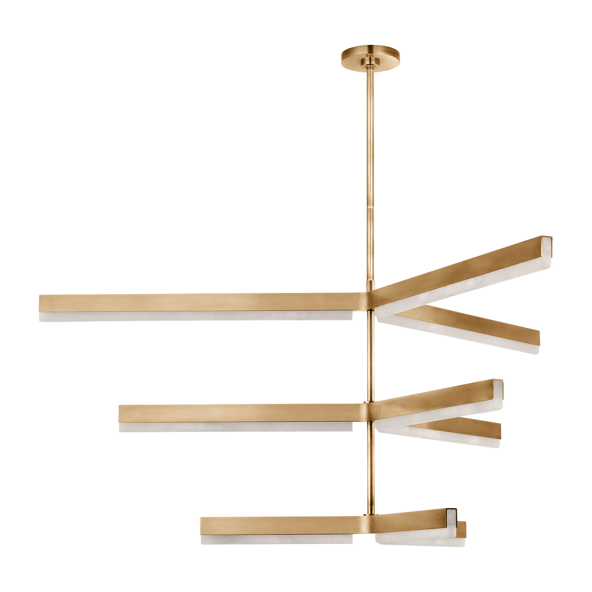 Linea 56 Three Tier Chandelier hand rubbed antique brass 2700K 90 CRI