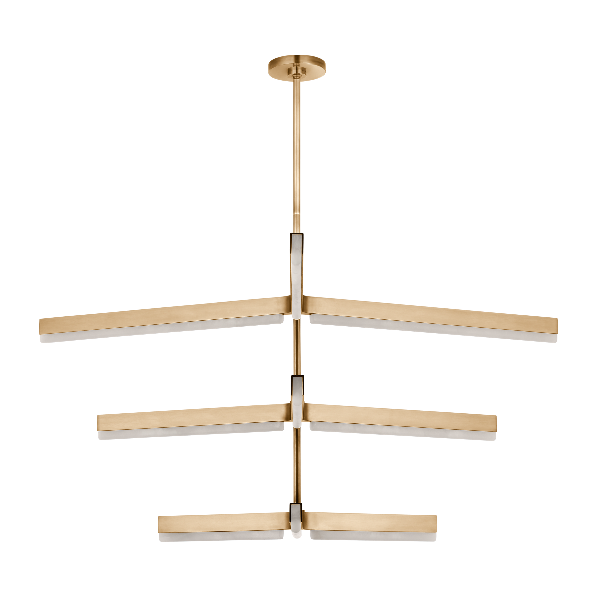 Linea 56 Three Tier Chandelier hand rubbed antique brass 2700K 90 CRI