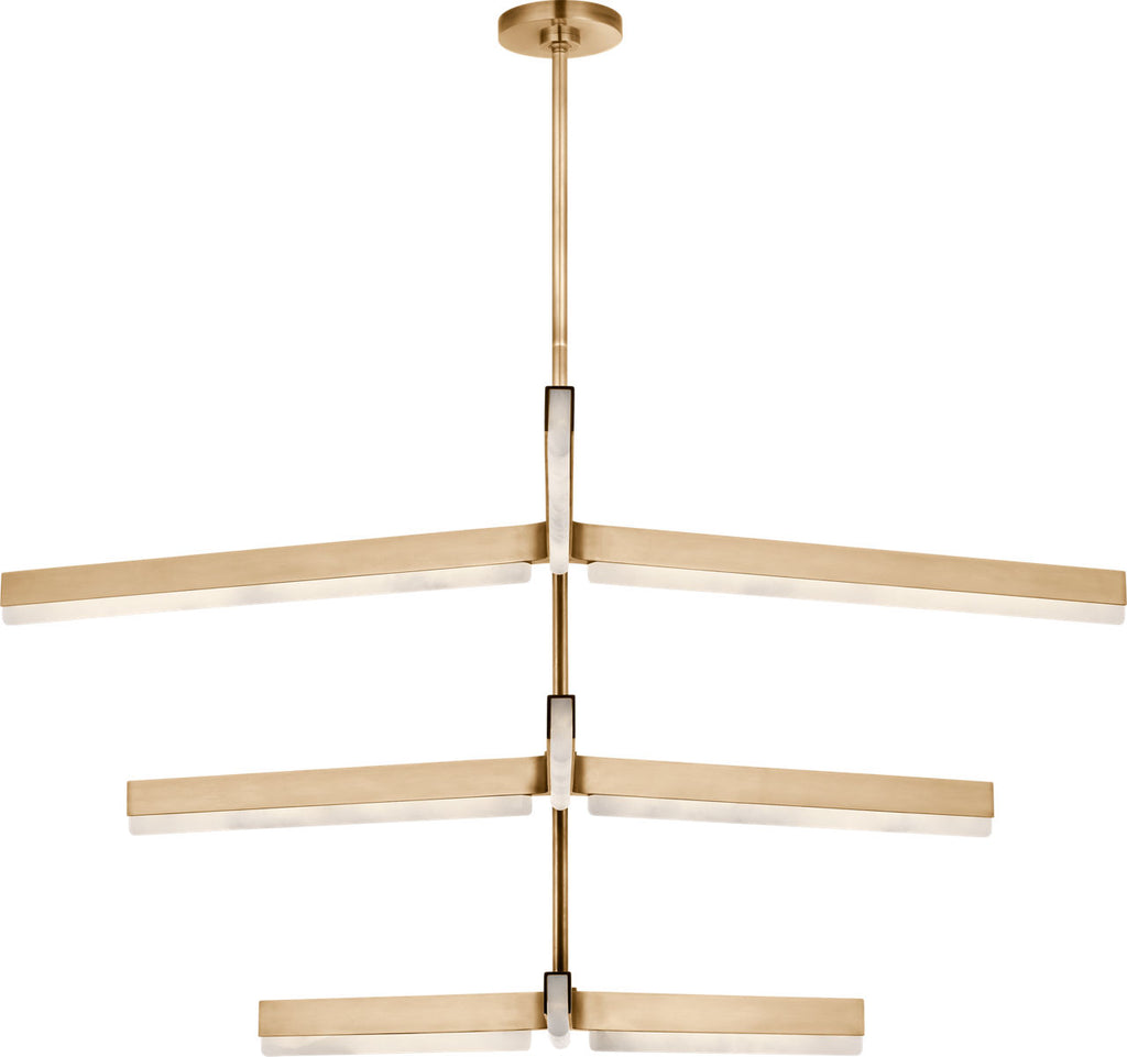 Linea 56 Three Tier Chandelier hand rubbed antique brass 2700K 90 CRI