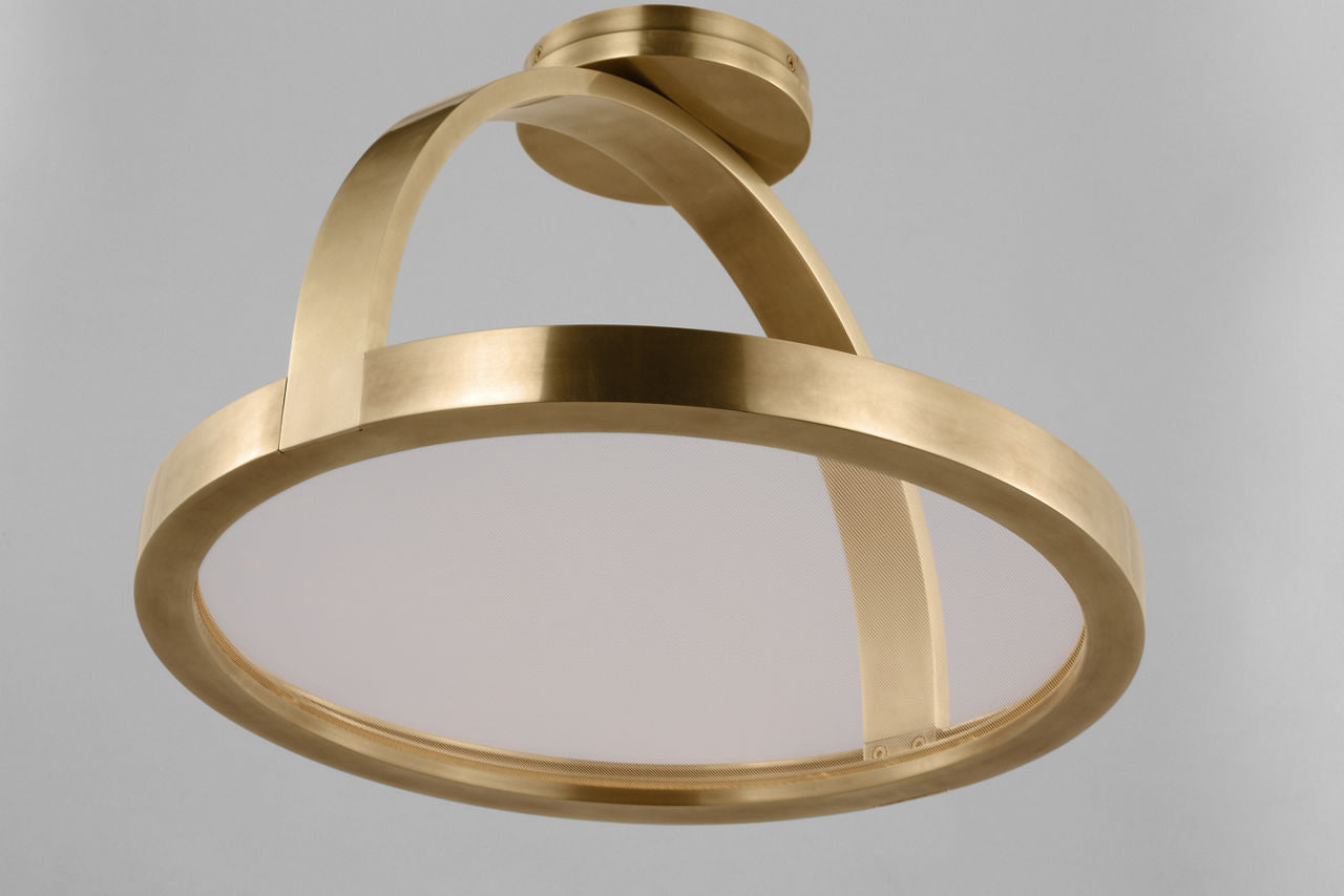 Cerne Large Semi Flush Natural Brass 2700K 90 CRI