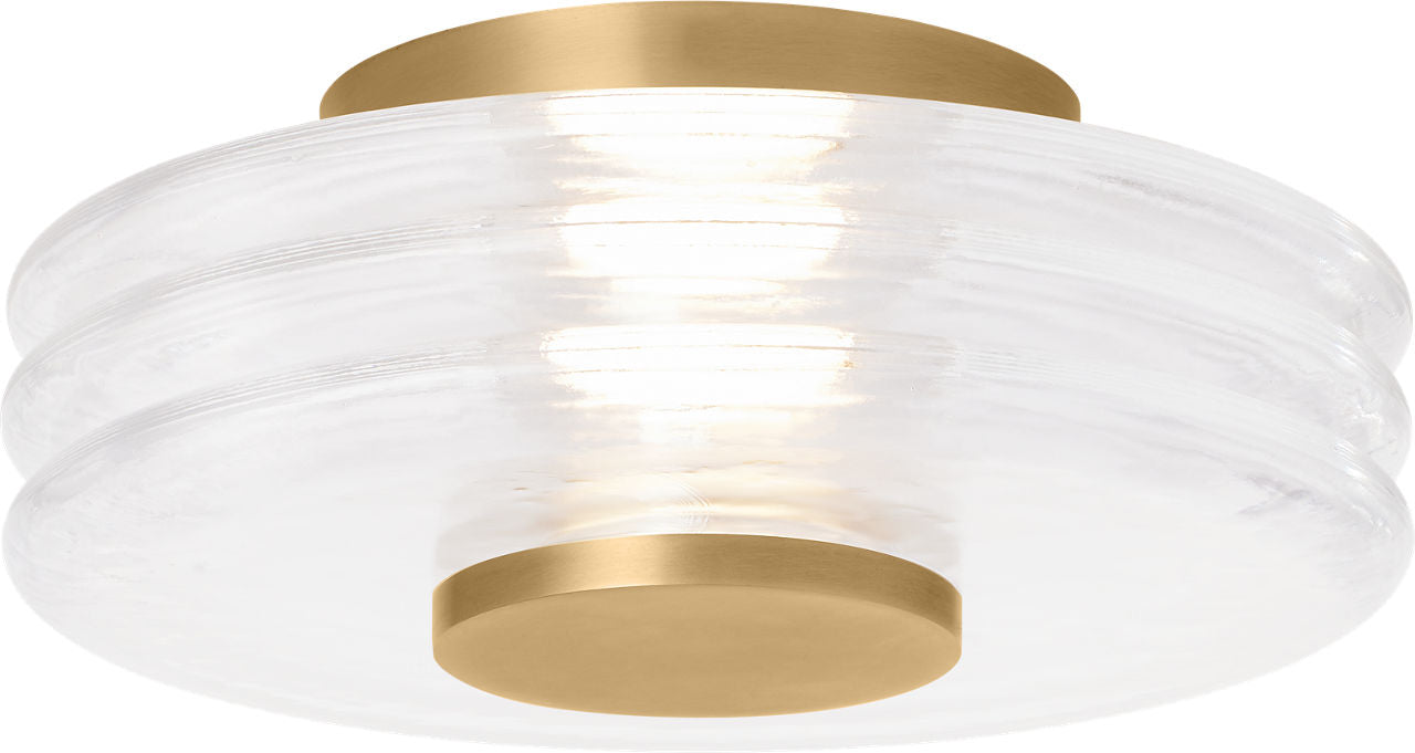 Laurel Medium Flush Clear Natural Brass 2700K 90 CRI