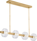 Laurel Large Linear Chandelier Clear Natural Brass 2700K 90 CRI