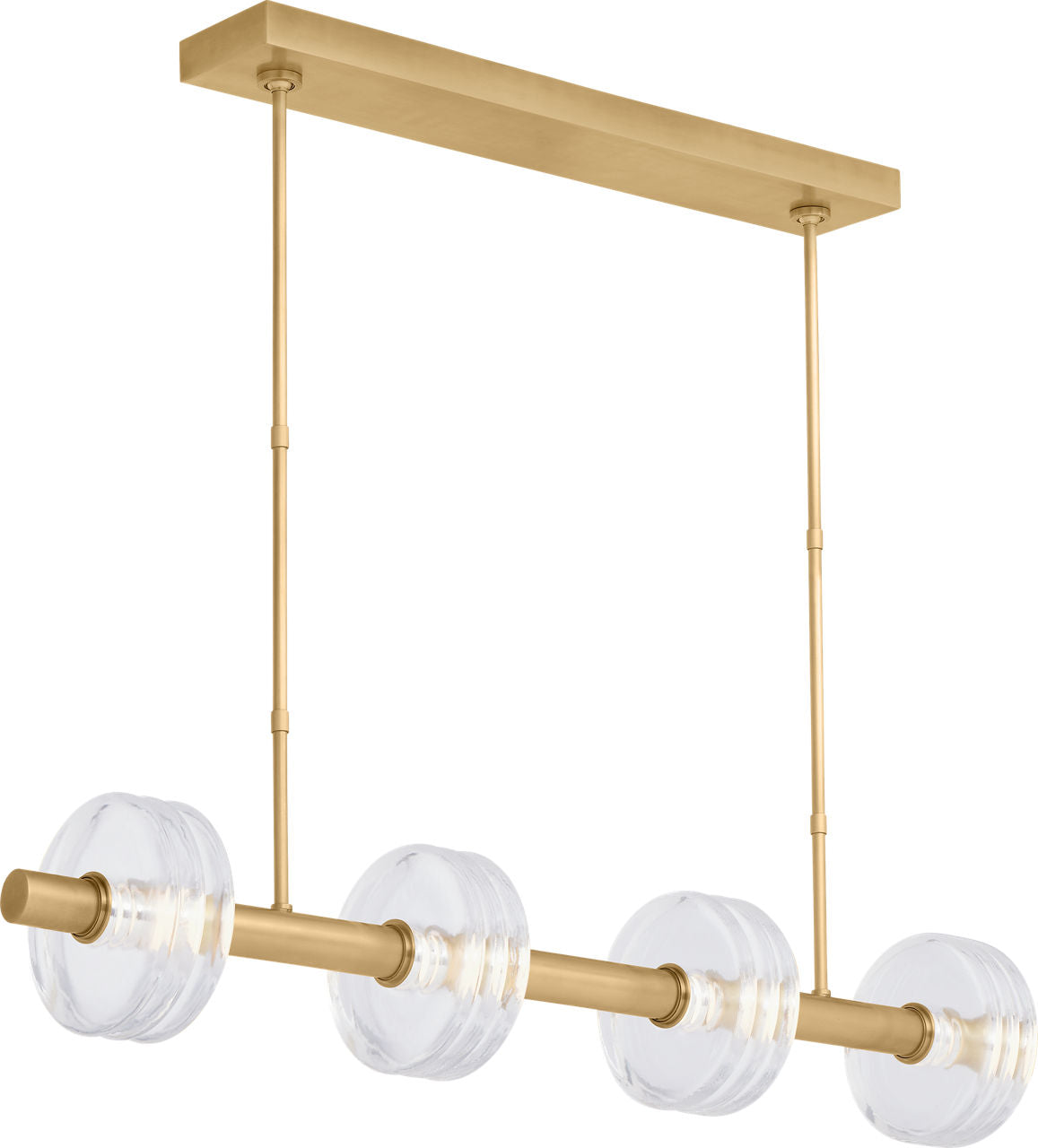 Laurel Large Linear Chandelier Clear Natural Brass 2700K 90 CRI