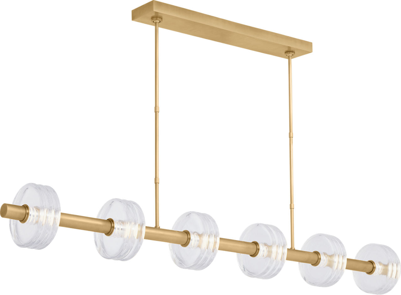 Laurel Large Linear Chandelier Clear Natural Brass 2700K 90 CRI