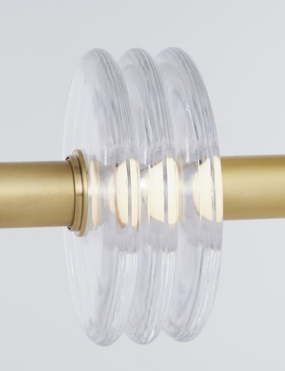 Laurel Large Linear Chandelier Clear Natural Brass 2700K 90 CRI