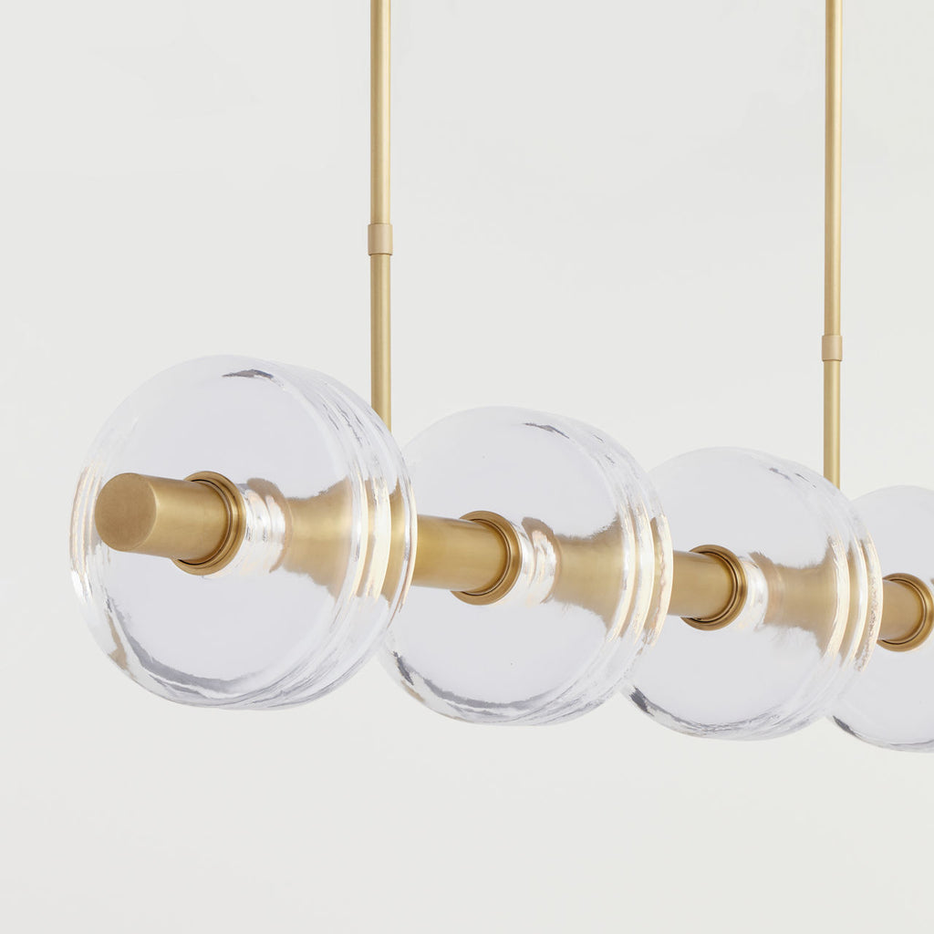 Laurel Large Linear Chandelier Clear Natural Brass 2700K 90 CRI