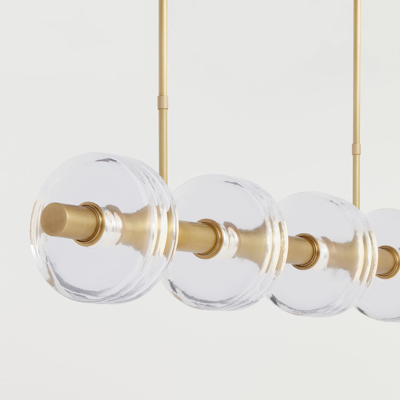 Laurel Large Linear Chandelier Clear Natural Brass 2700K 90 CRI