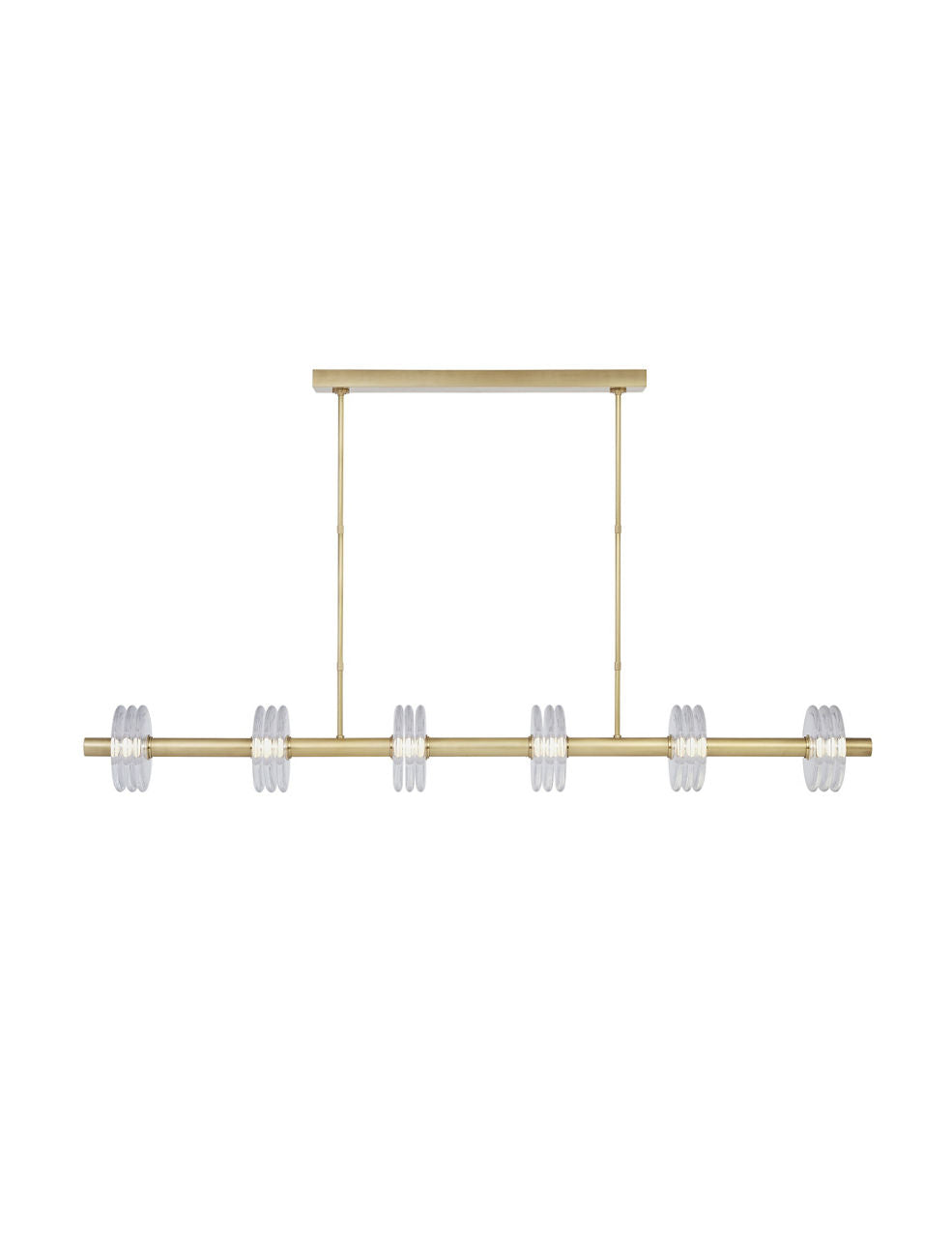 Laurel Large Linear Chandelier Clear Natural Brass 2700K 90 CRI