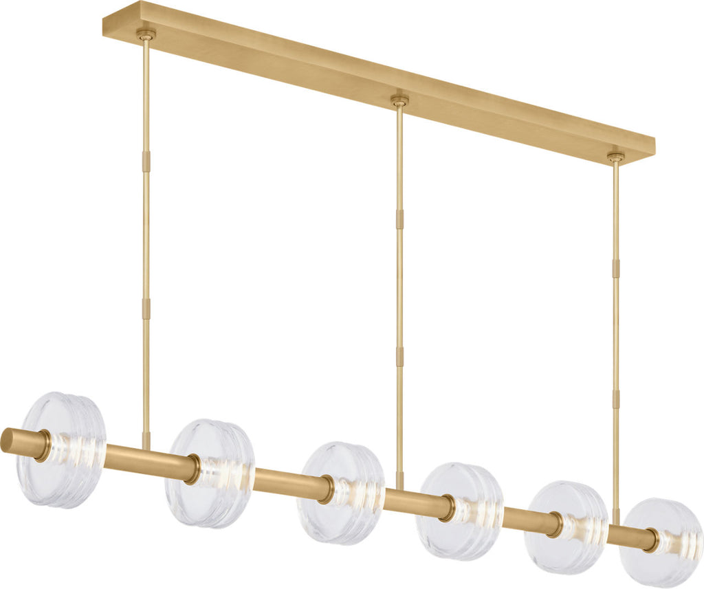 Laurel X-Large Linear Chandelier Clear Natural Brass 2700K 90 CRI