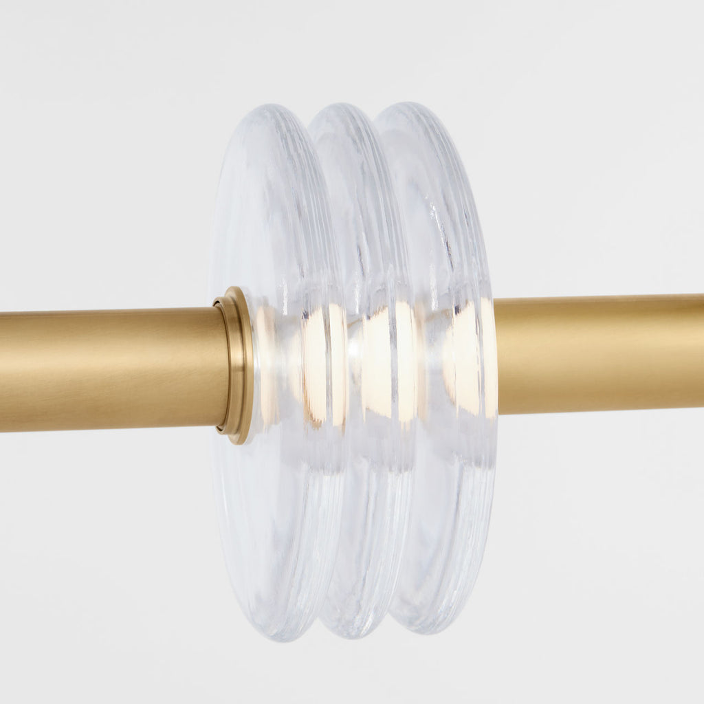 Laurel X-Large Linear Chandelier Clear Natural Brass 2700K 90 CRI