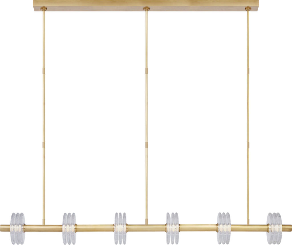 Laurel X-Large Linear Chandelier Clear Natural Brass 2700K 90 CRI