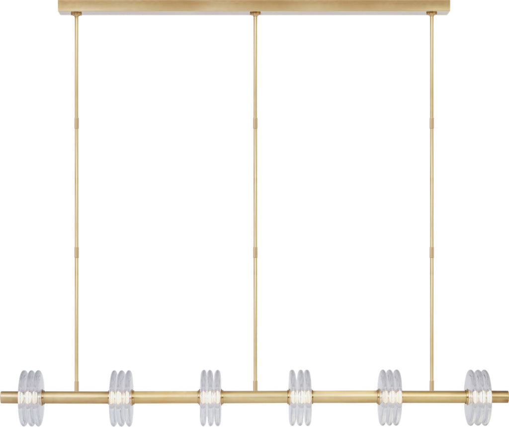 Laurel X-Large Linear Chandelier Clear Natural Brass 2700K 90 CRI