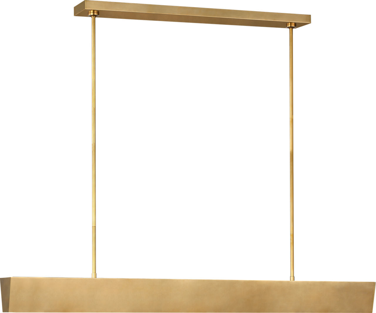 Pench Large Tapered Linear Chandelier Natural Brass 2700K 90 CRI