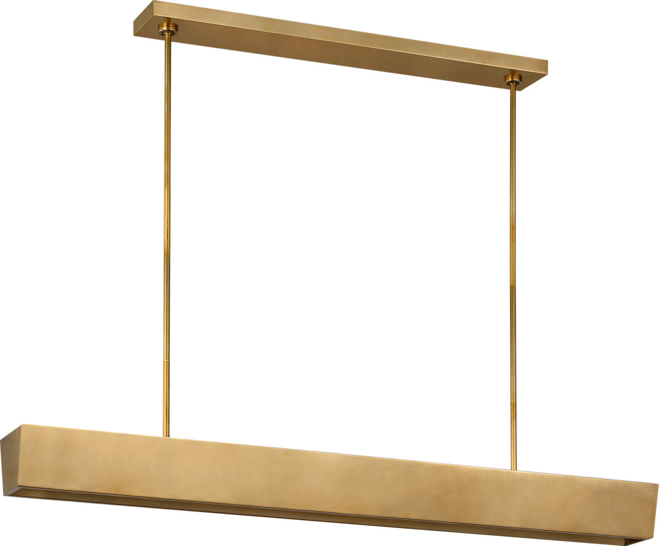 Pench Large Tapered Linear Chandelier Natural Brass 2700K 90 CRI