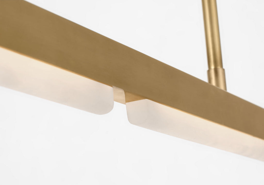 Linea 60 Linear Chandelier Hand Rubbed Antique Brass 2700K 90 CRI