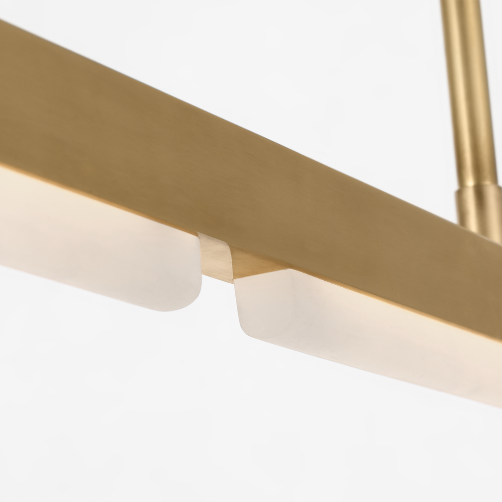 Linea 60 Linear Chandelier Hand Rubbed Antique Brass 2700K 90 CRI