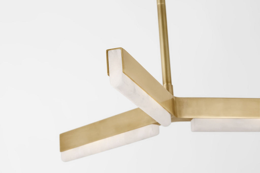 Linea 55 Linear Chandelier hand rubbed antique brass 2700K 90 CRI