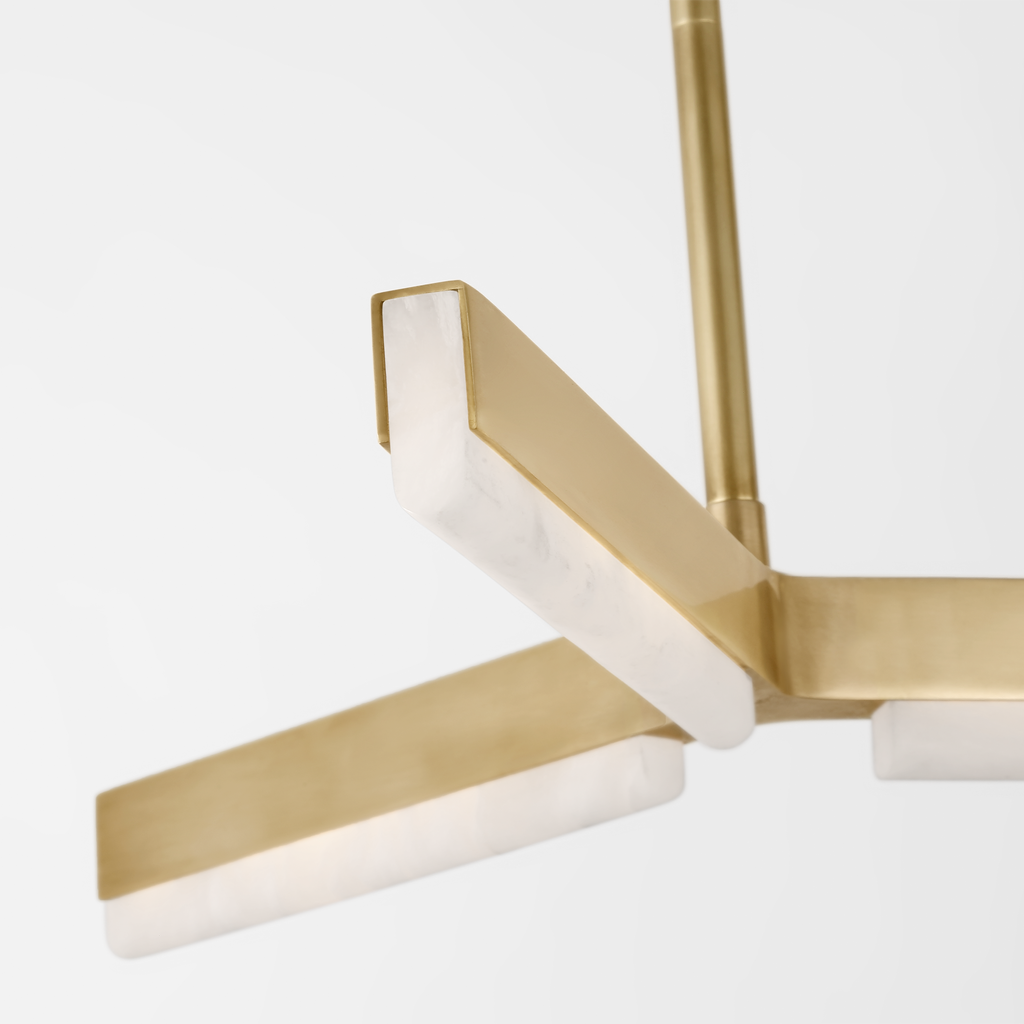 Linea 55 Linear Chandelier hand rubbed antique brass 2700K 90 CRI
