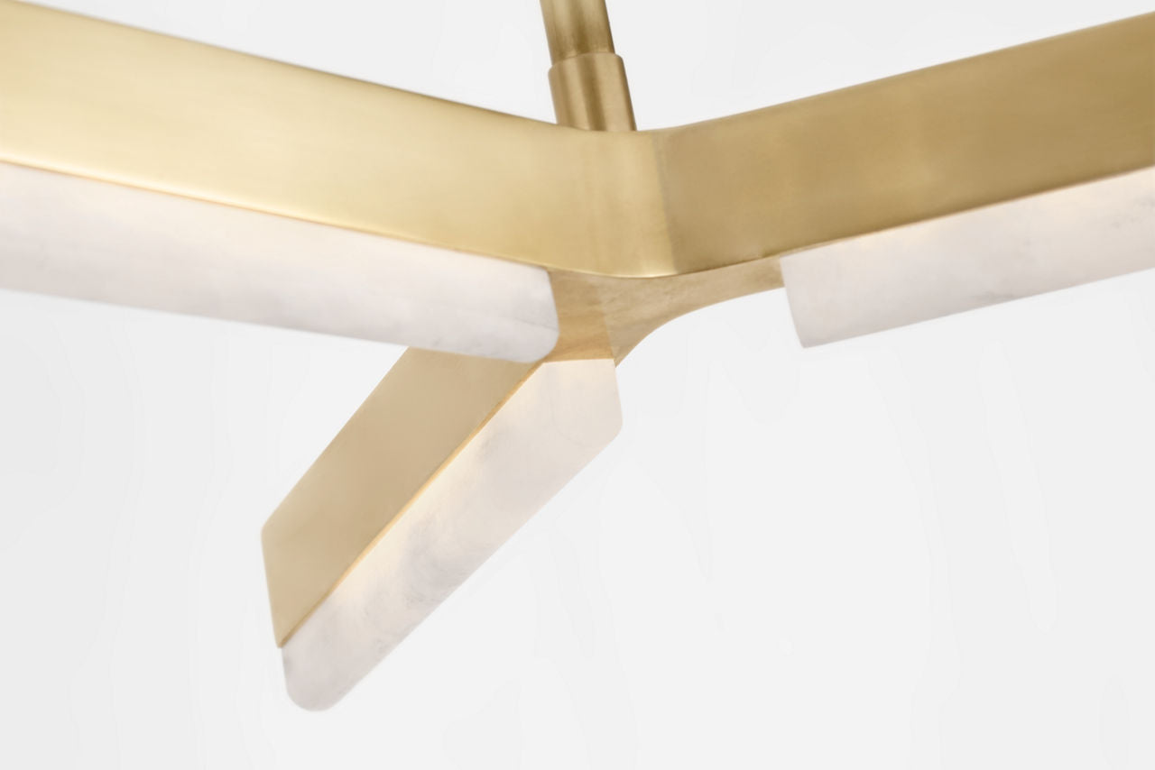 Linea 55 Linear Chandelier hand rubbed antique brass 2700K 90 CRI
