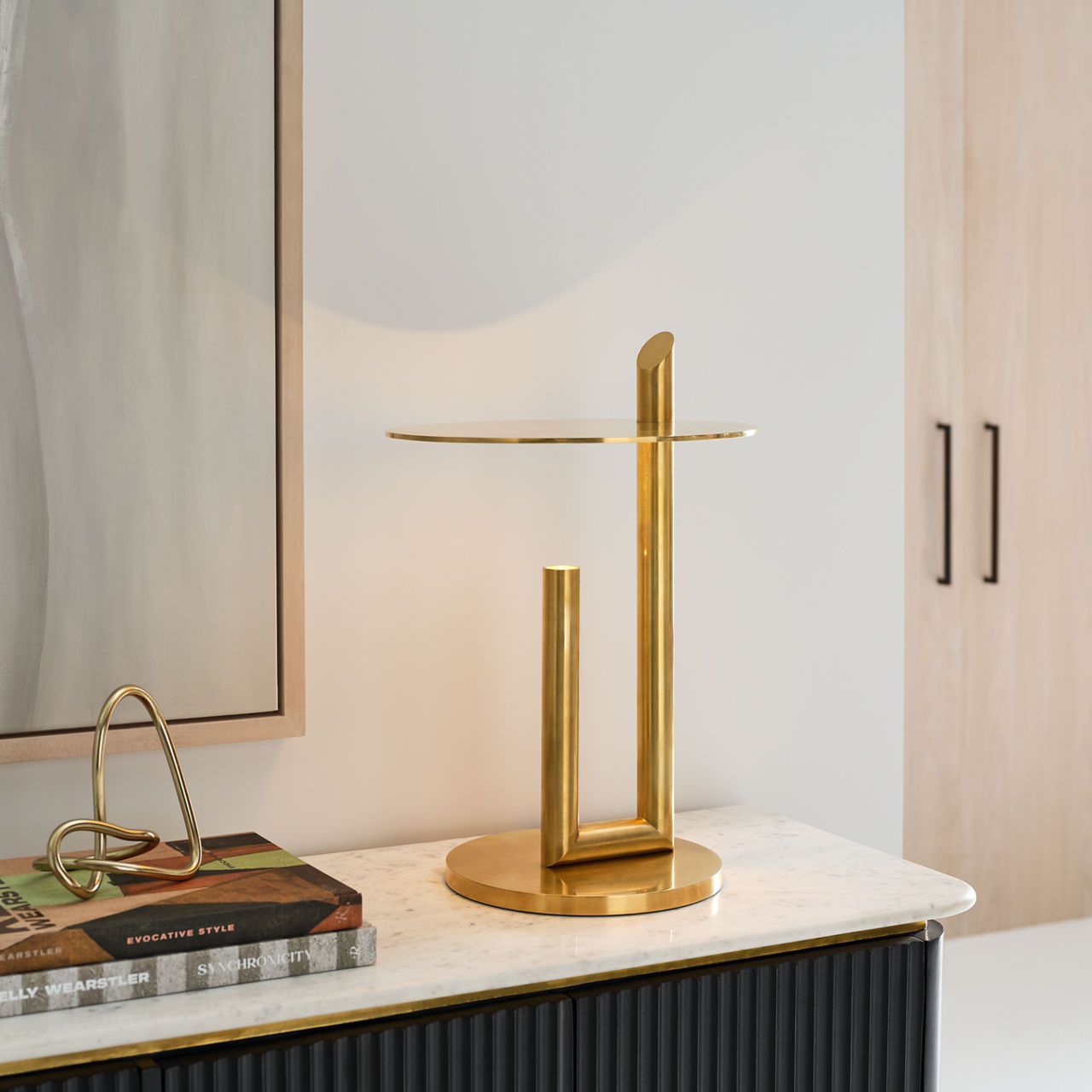 Fielle Medium Table Lamp Natural Brass 2700K 90 CRI