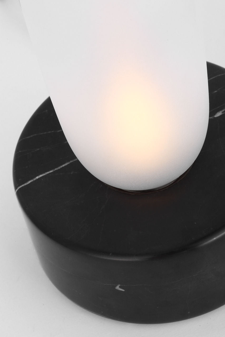 Volver Small Table Lamp Clear Etched Black marble 2700K 90 CRI