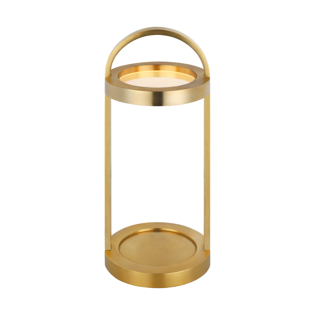 Cerne 17 Rechargeable Table Lamp hand rubbed antique brass 2700K 90 CRI