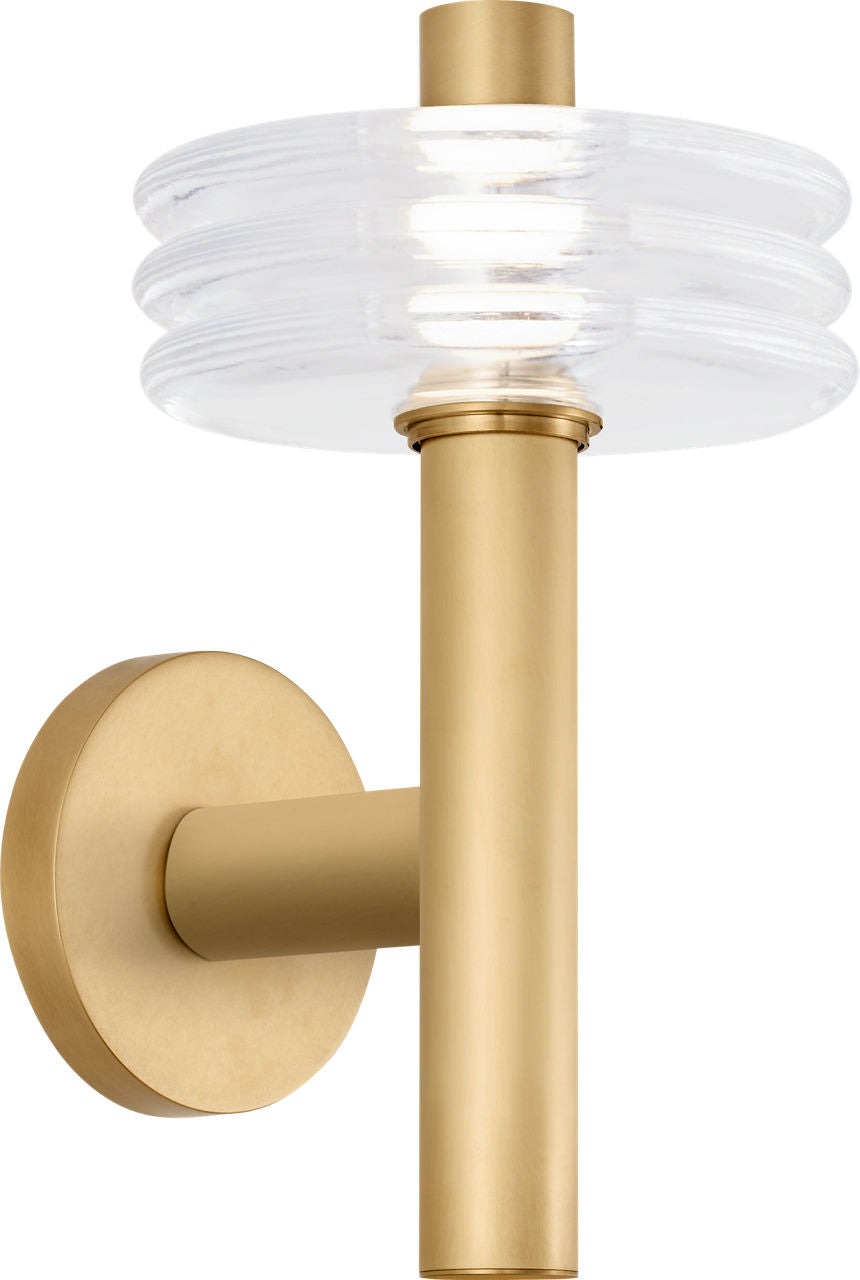 Laurel Medium Sconce Clear Natural Brass 2700K 90 CRI