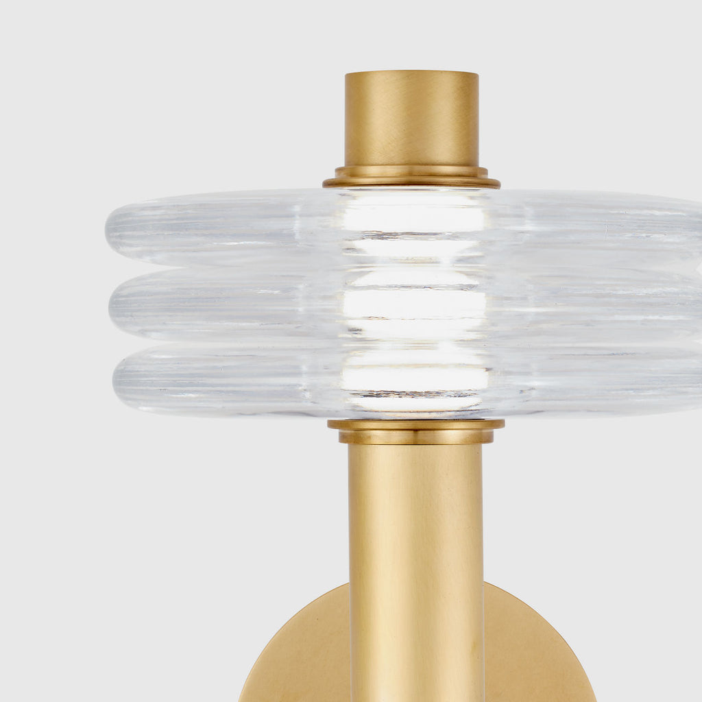 Laurel Medium Sconce Clear Natural Brass 2700K 90 CRI