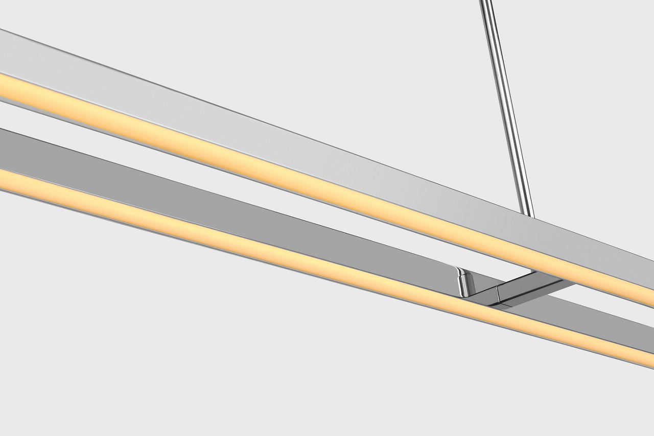 Stagger 2 84 Linear Suspension polished stainless steel 2700K 90 CRI integrated led 90 cri 2700k 277v