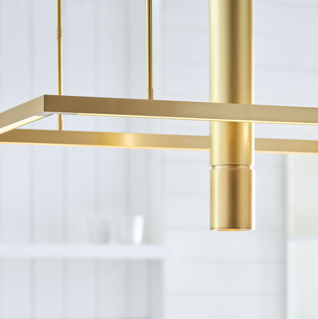 Stagger Halo 50 Linear Suspension Natural Brass 2700K 90 CRI integrated led 90 cri 2700k 120v-277v unv
