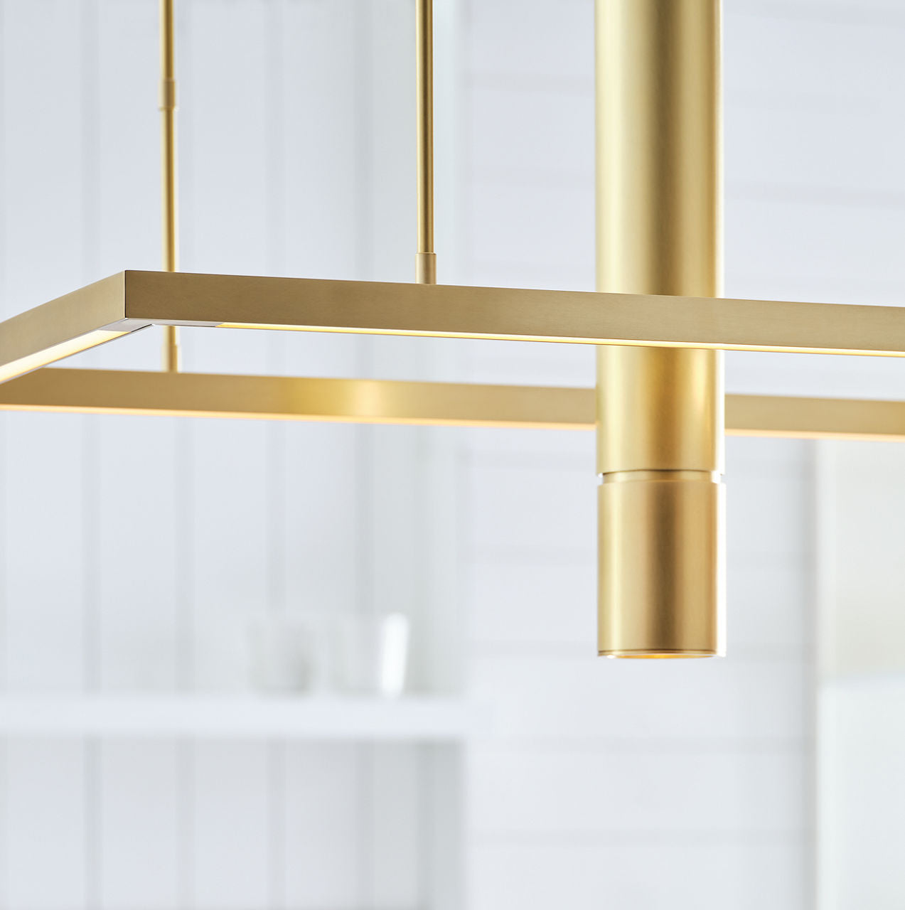 Stagger Halo 50 Linear Suspension Natural Brass 2700K 90 CRI integrated led 90 cri 2700k 120v-277v unv