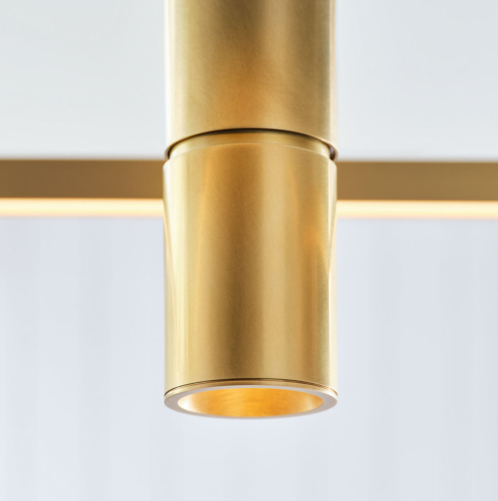 Stagger Halo 50 Linear Suspension Natural Brass 2700K 90 CRI integrated led 90 cri 2700k 120v-277v unv