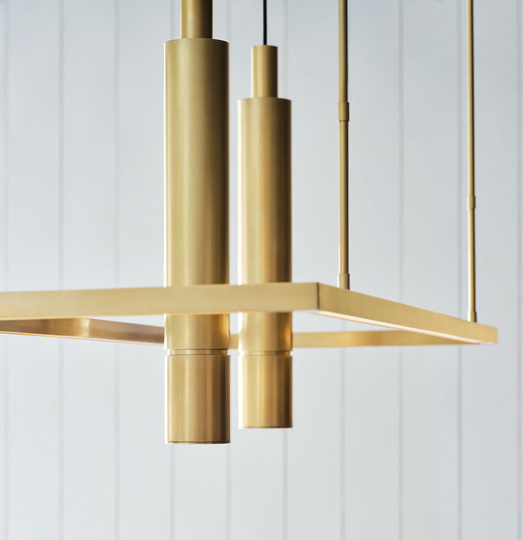 Stagger Halo 50 Linear Suspension Natural Brass 2700K 90 CRI integrated led 90 cri 2700k 120v-277v unv