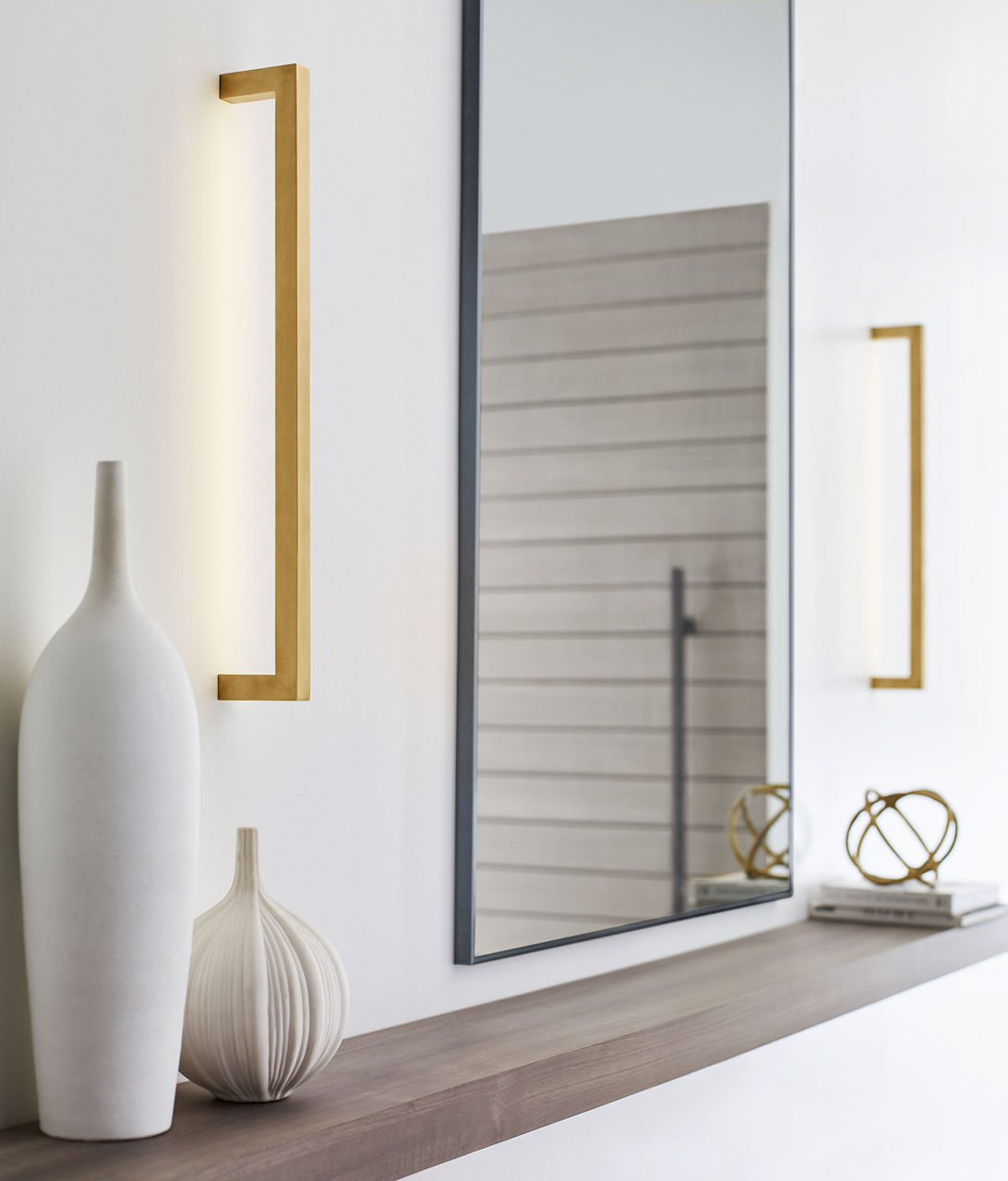 Stagger Small Wall Sconce Natural Brass Integrated LED 2700K 90 CRI 120V