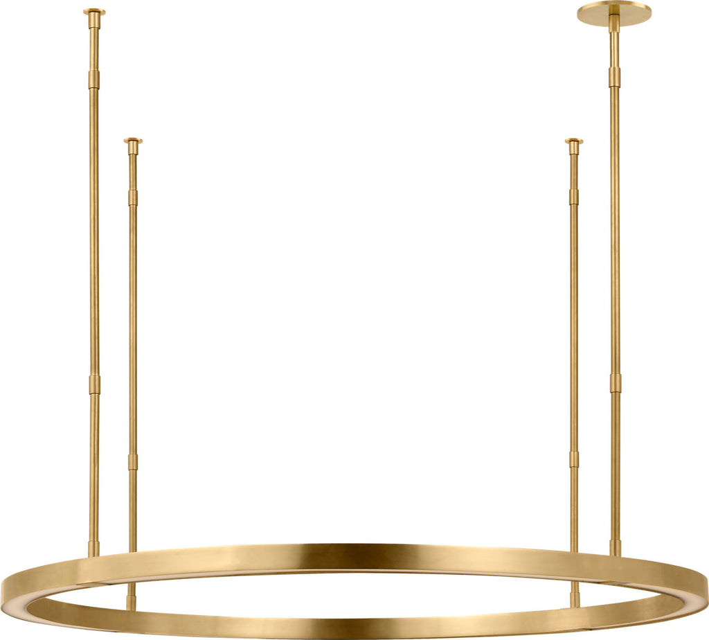 Stagger Ring Medium Chandelier hand rubbed antique brass 2700K 90 CRI
