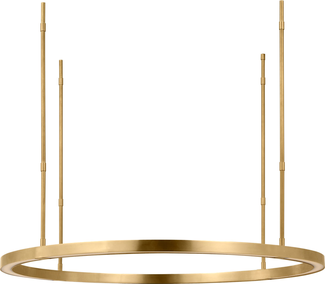 Stagger Ring Medium Chandelier hand rubbed antique brass 2700K 90 CRI