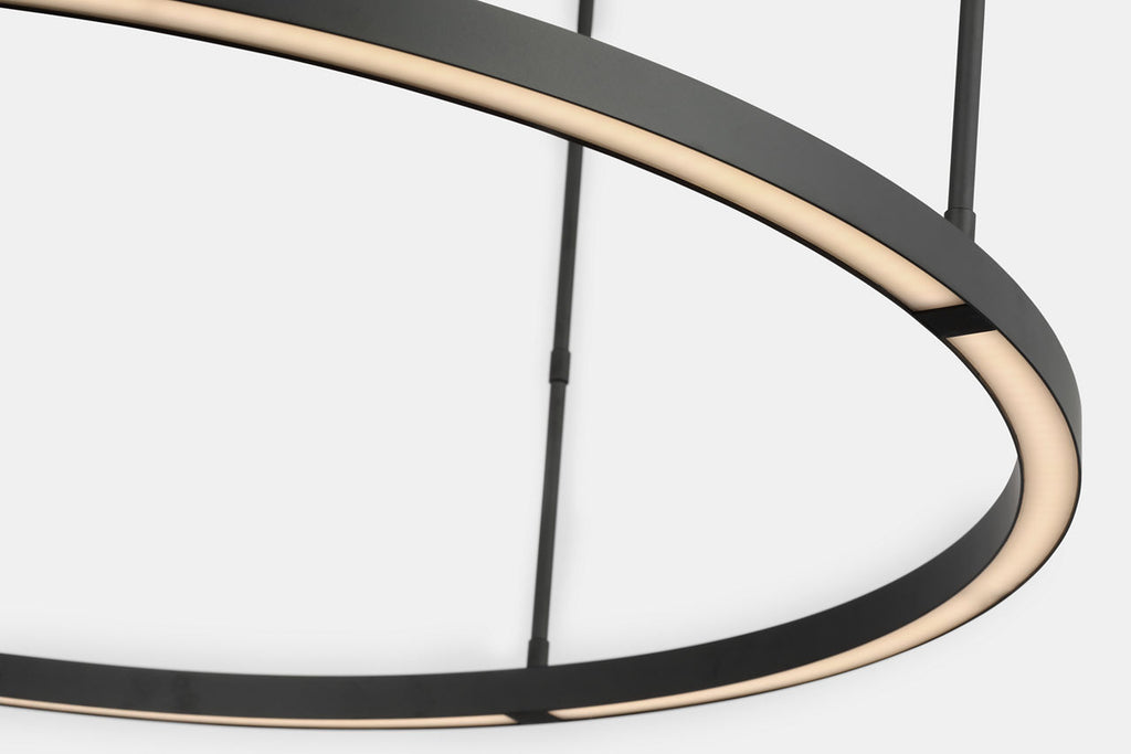 Stagger Ring Large Chandelier Nightshade Black 2700K 90 CRI