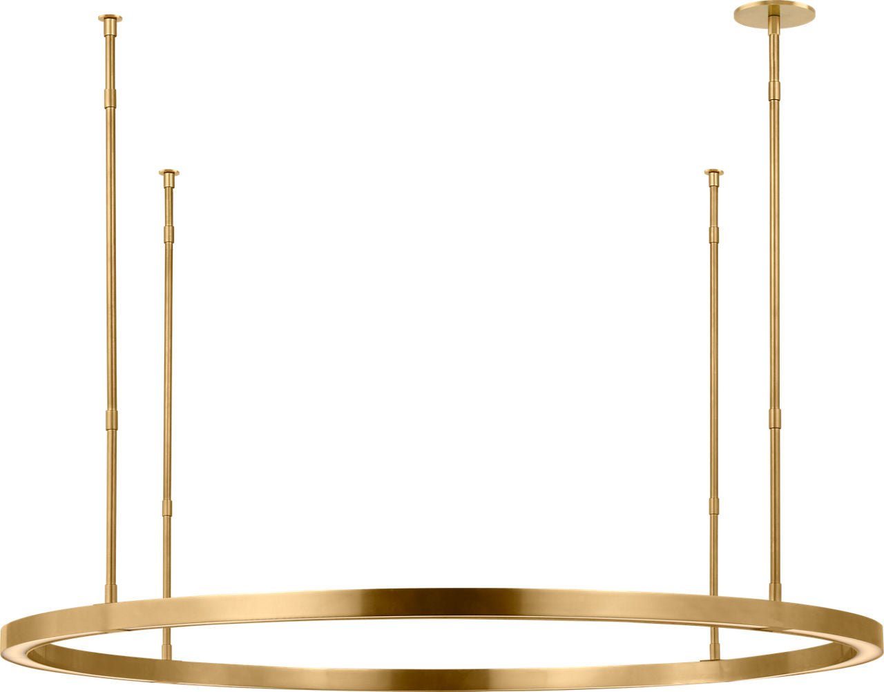 Stagger Ring Large Chandelier hand-rubbed antique brass 2700K 90 CRI