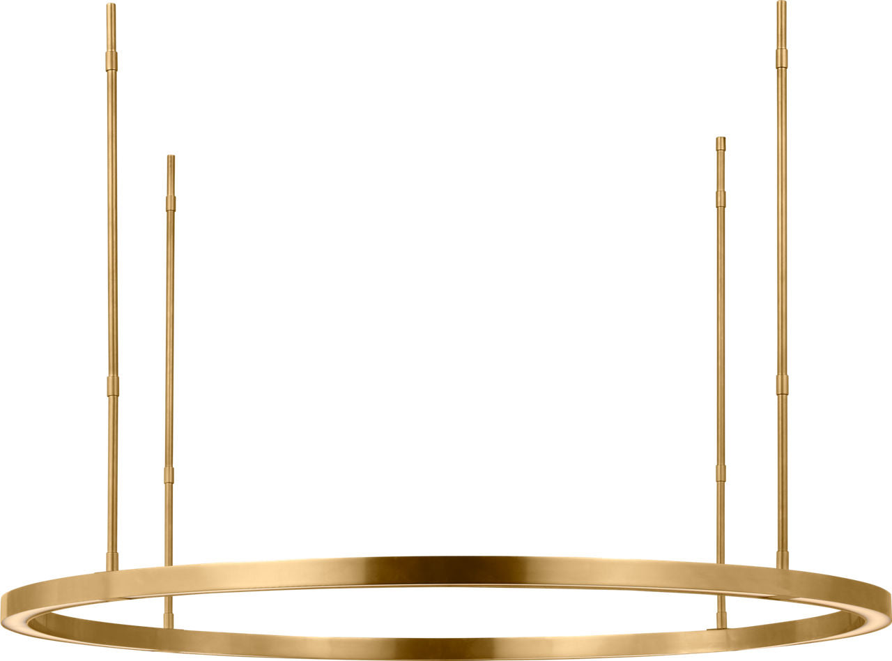 Stagger Ring Large Chandelier hand-rubbed antique brass 2700K 90 CRI