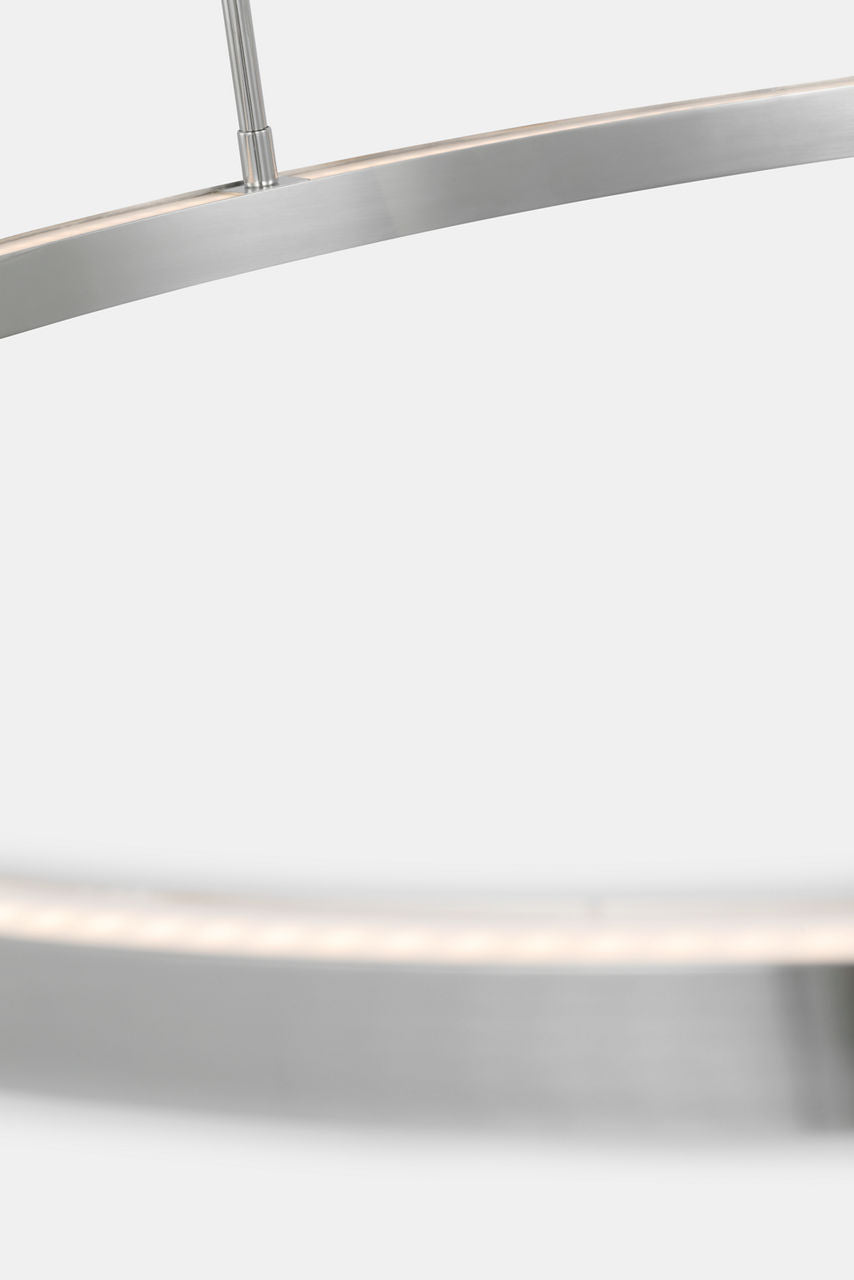 Stagger Ring Large Chandelier polished stainless steel 2700K 90 CRI