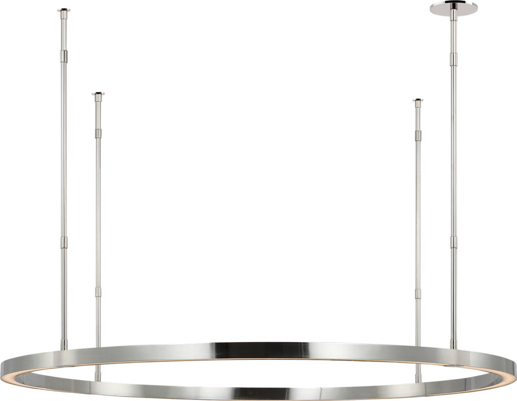 Stagger Ring Large Chandelier polished stainless steel 2700K 90 CRI